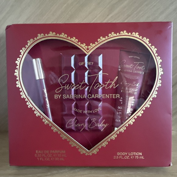 Sweet Tooth Cherry Baby Sabrina Carpenter 3 Pc Boxed Parfum/Lotion Gift Set NEW - Picture 1 of 8